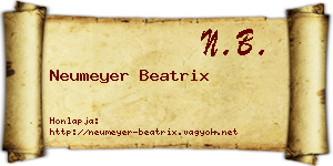 Neumeyer Beatrix névjegykártya